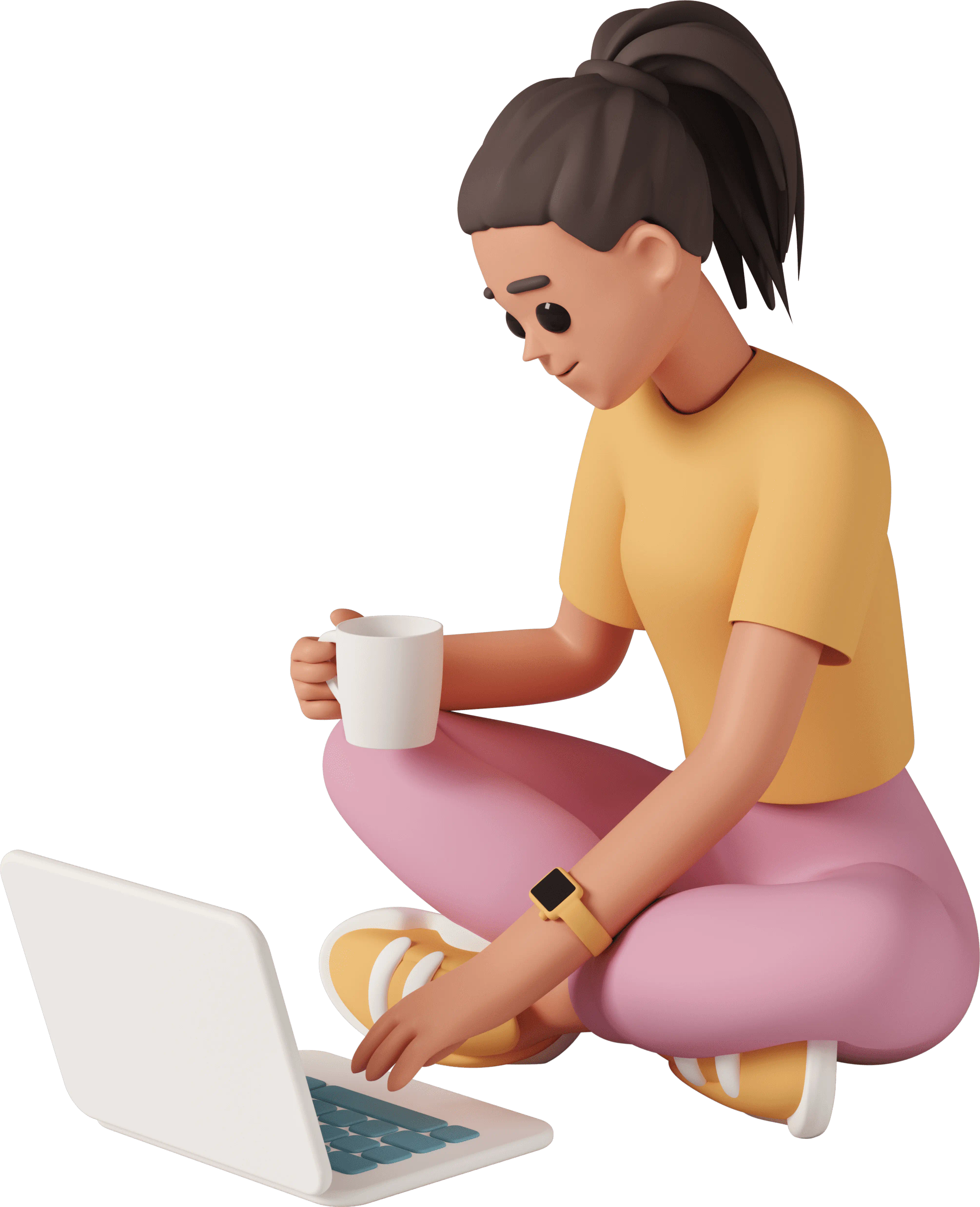 Girl using a laptop